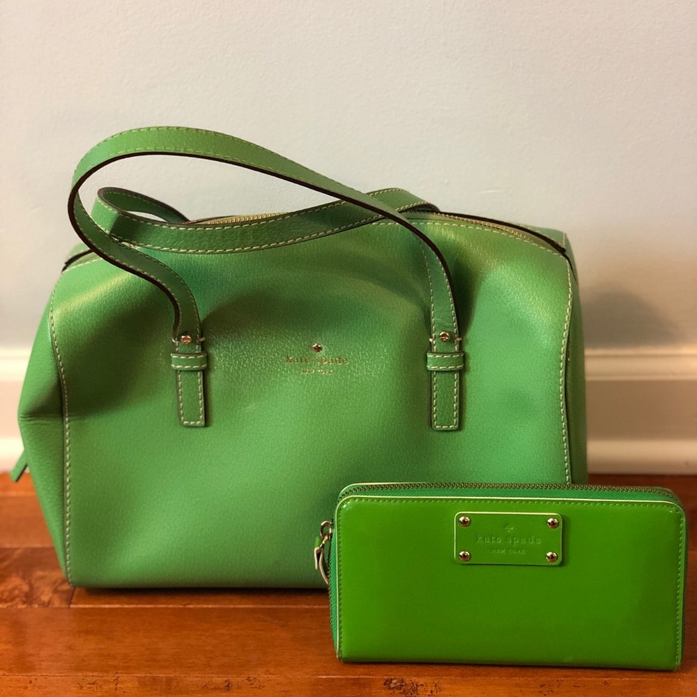 Kate Spade Kelly Green Handbag and Wallet